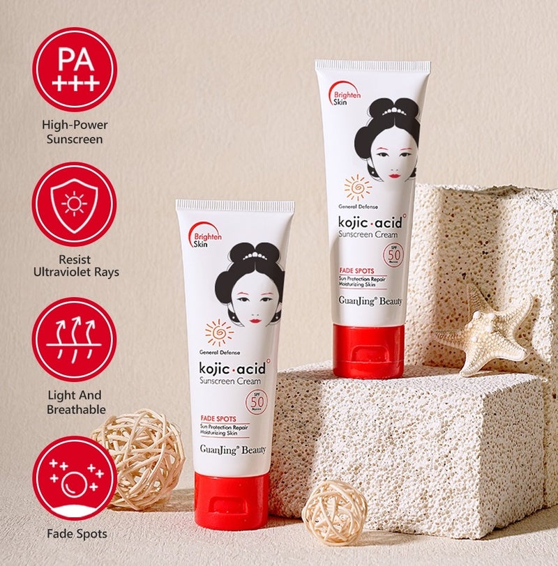 GuanJing Beauty Kojic Acid Sunscreen Cream SPF50 80g - Image 5